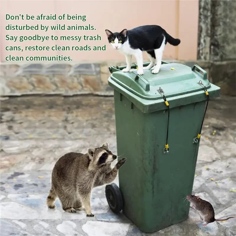 WOTT-Universal Trash Can Lid Lock 2Pcs, For Outdoor Garbage Cans For Animals Stop Rummaging