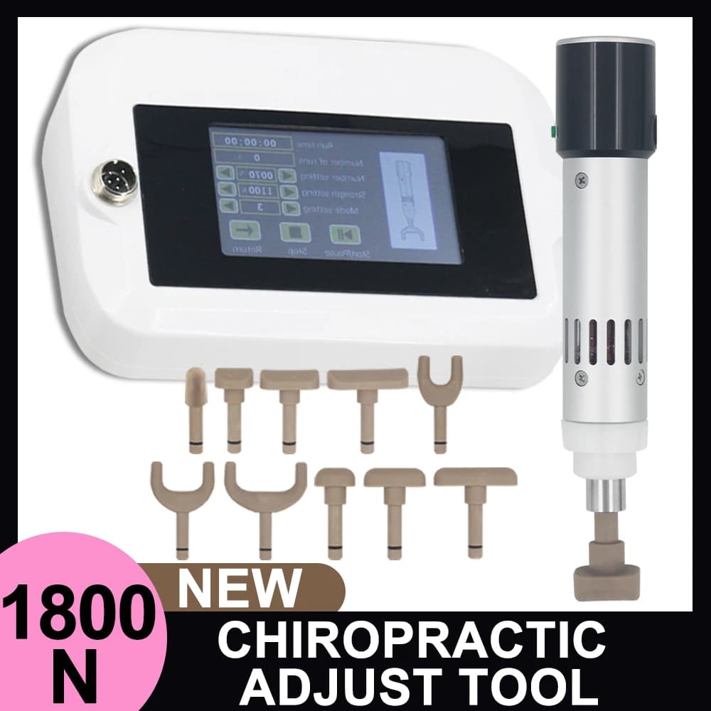 Electric Tool for Chiropractics and Therapy, Spinal Correction and Lift from Pain to Vertebral Column, Massage Gun for Body Relaxation 1800N