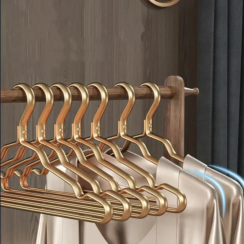 5 pcs aluminum alloy clothes hanger high-end seamless metal non-slip clothes hanger for extended drying for domestic use