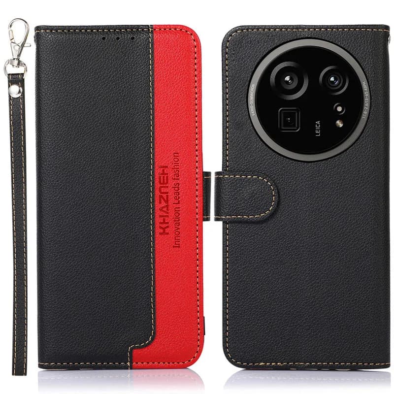 Custodia a portafoglio in pelle bicolore antiurto con slot per carte RFID e chiusura magnetica per Sharp Aquos R9 R8s Pro R7 R7s R6 R5G