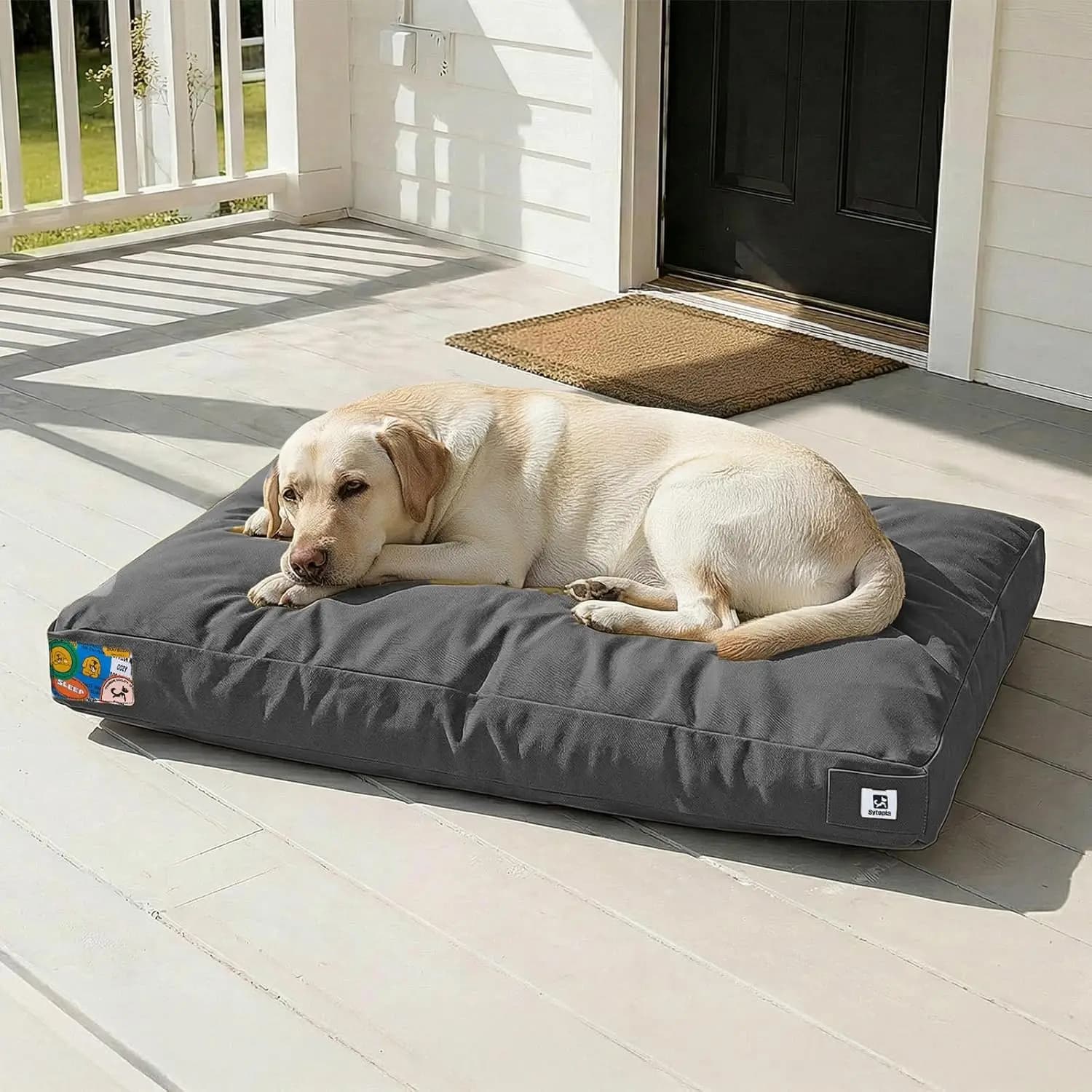 Cuccia per Cani da Esterno in Tela da 42 Pollici per Cani di Taglia Extra Large, Tappetino Durevole per Animali Domestici da Interno/Esterno per Gabbia, Ottimo Regalo per Animali Domestici con Wa