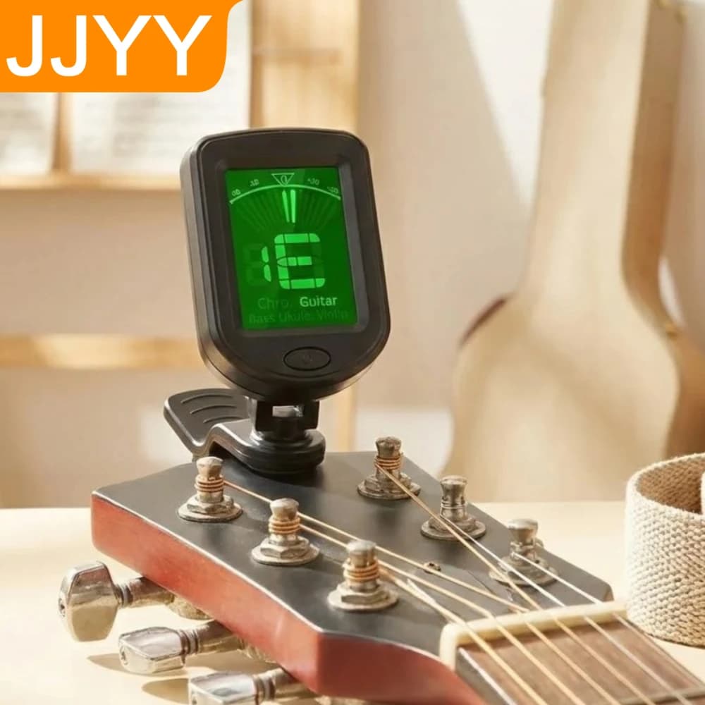 Accordatore per Chitarra Portatile con Display LCD Rotante a 360 Gradi, Accordatura Precisa per Chitarra, Ukulele e Basso