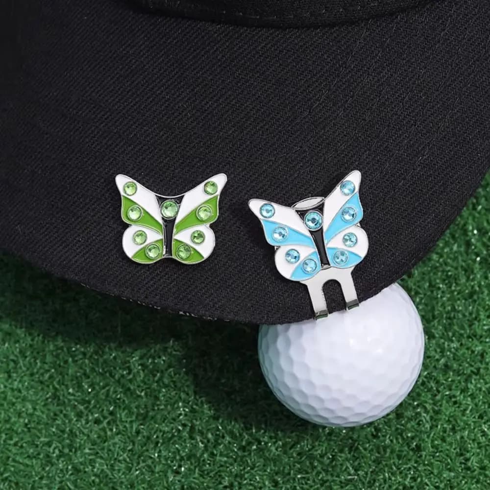 Butterfly Shape Golf Ball Marker Brim Clip Alloy Metal Golf Cap Clip Ball Position Decorative Golf Hat Marker Baseball Hat