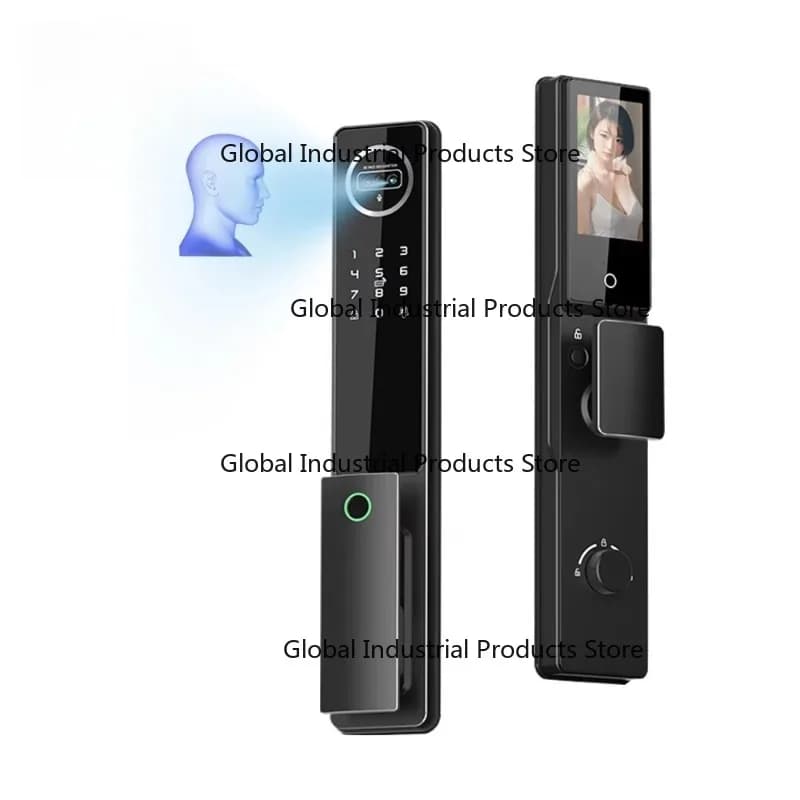 Serratura per Porta con Riconoscimento Facciale e Schermo IPS HD da 4,5 Pollici, Fotocamera per Impronte Digitali, Supporto Scheda di Memoria in Lega di Zinco per Sicurezza Domestica