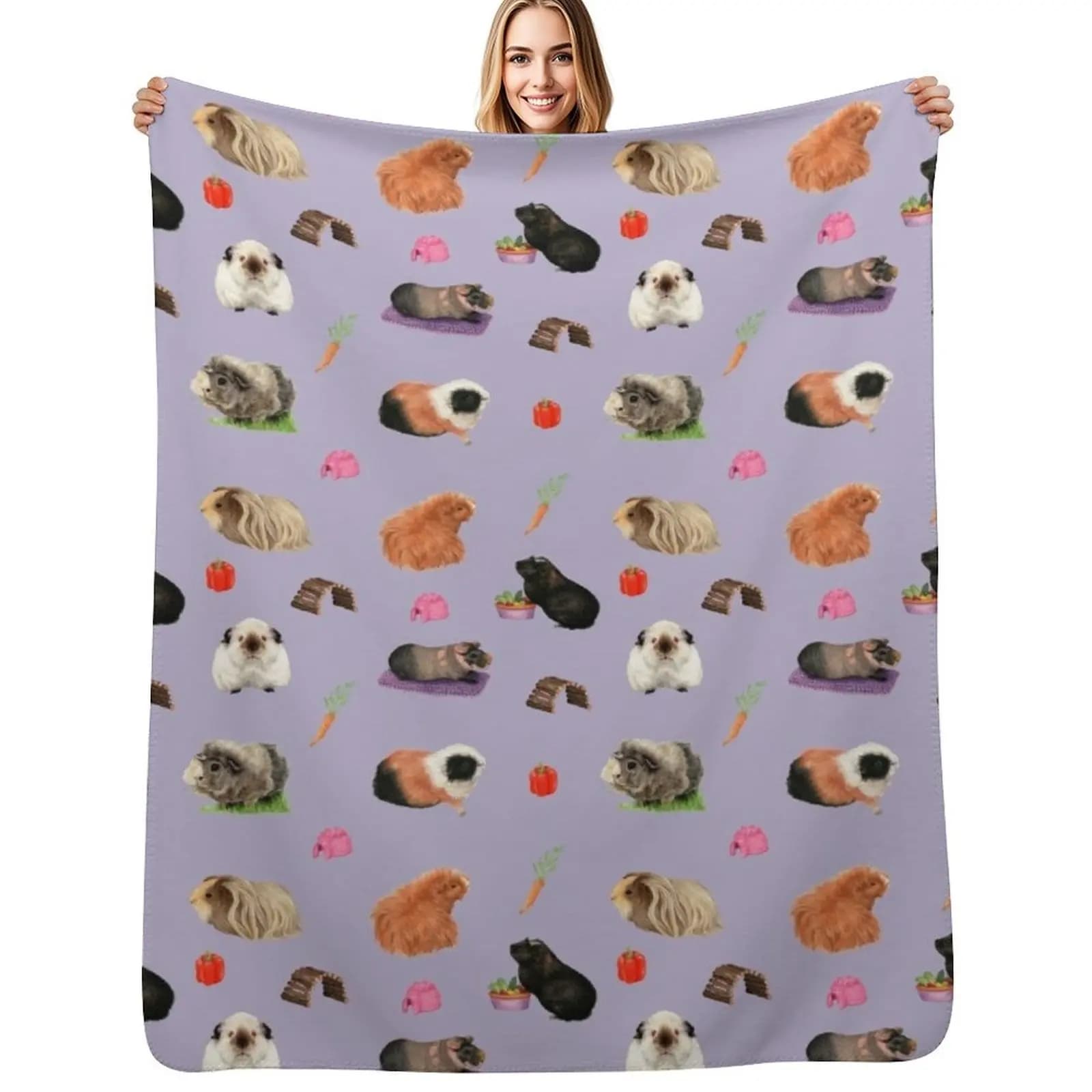 Guinea Pigs Throw Blanket Plaid on the sofa Summer Sleeping Bag Retros Shaggy For Decorative Sofa Blankets