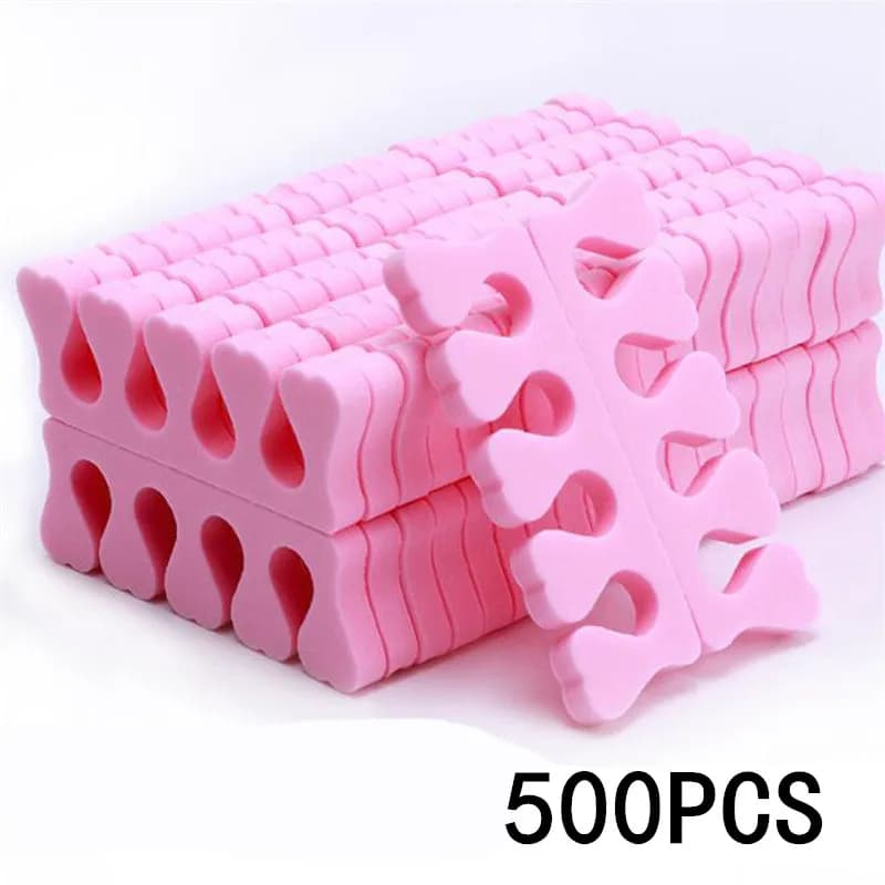 50/100/500pcs Pink Sponge Finger Toe Separators Nail Polish Feet Care Toe Separators Manicure Pedicure Nail Art Tool Wholesale