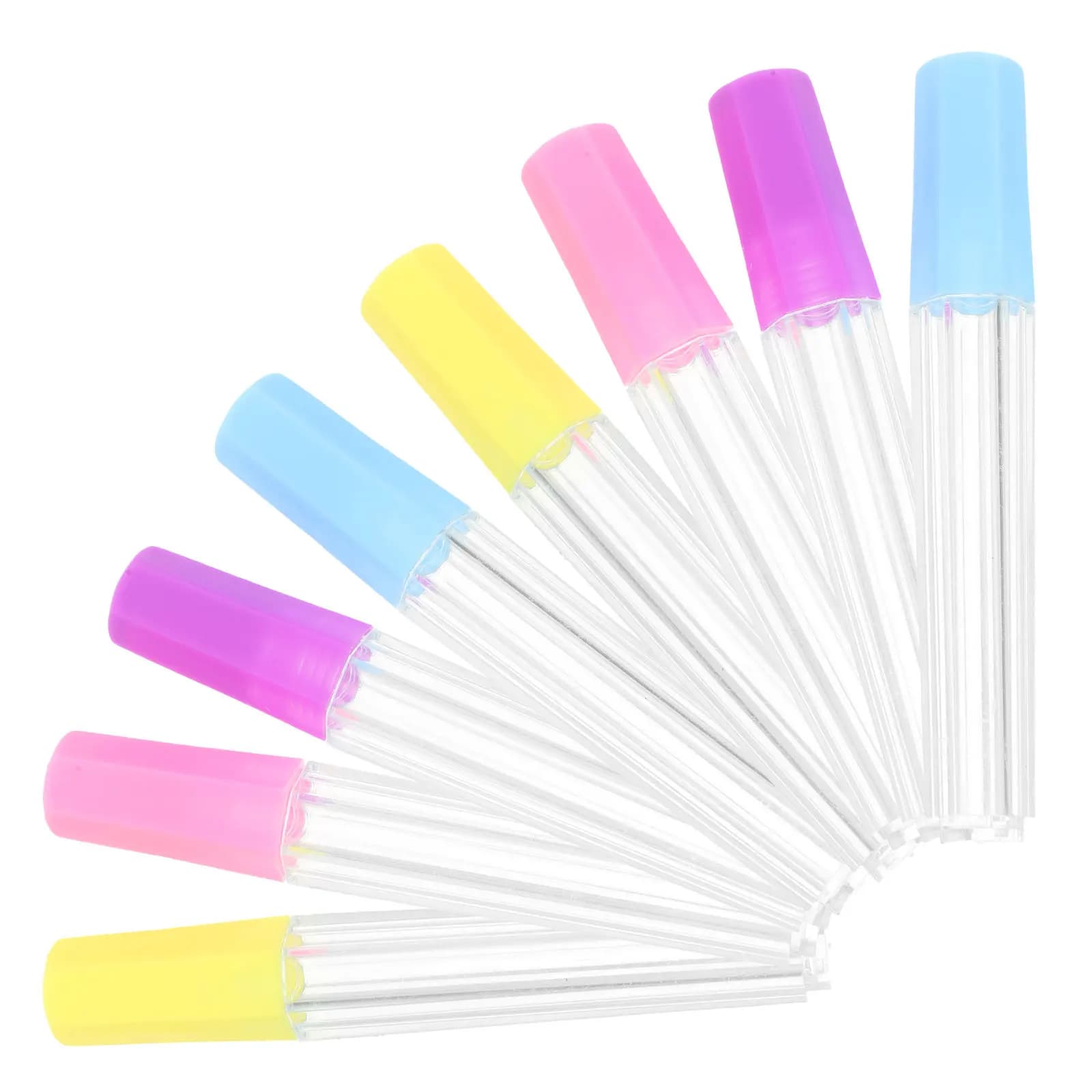 8Pcs Plastic Needle Storage Tubes Transparent Sewing Needle Holder Organized Tight Seal for Embroidery Felting Knitting Hand
