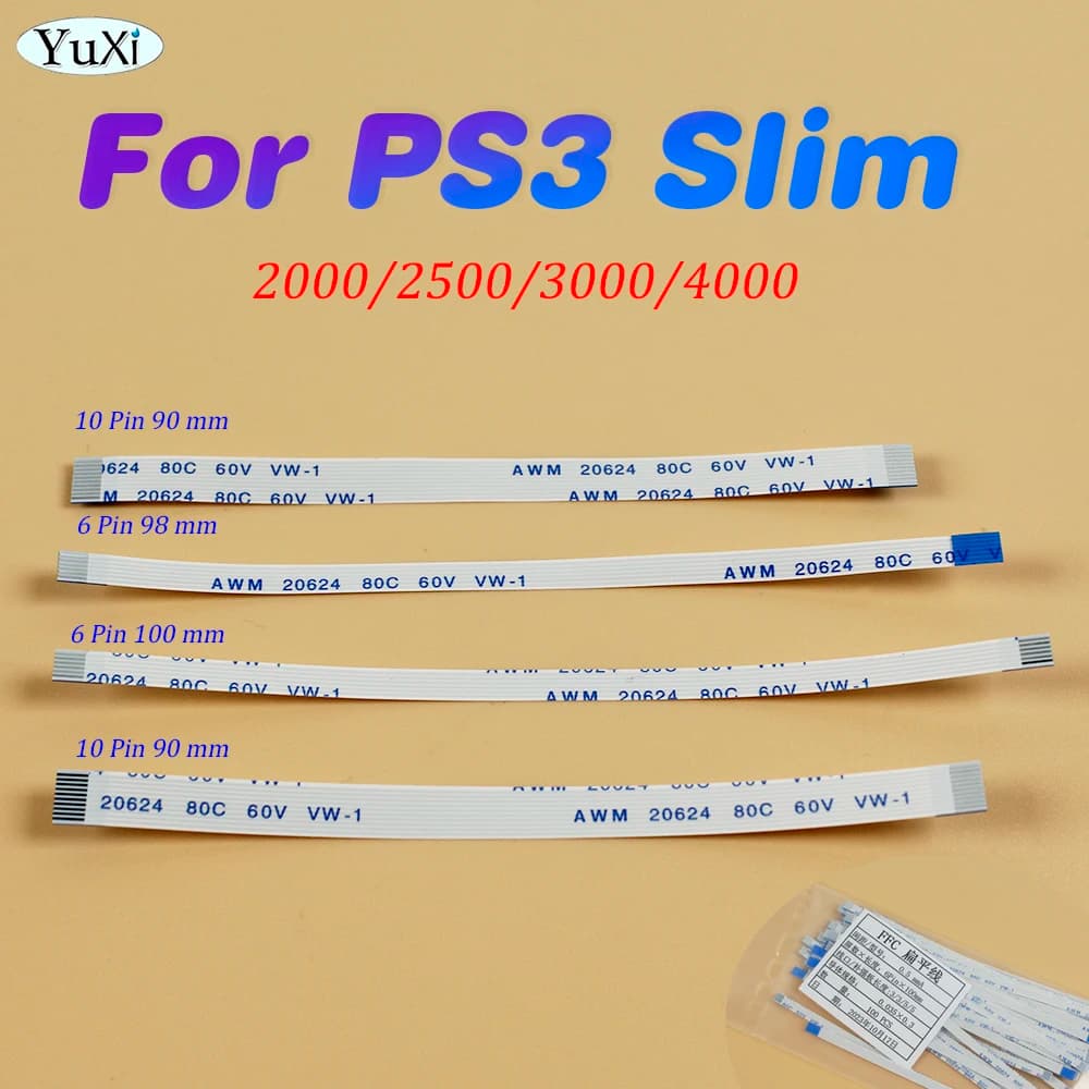 2/5/10Pcs For PS3 Slim Charging Board Power Switch Cable 10Pin 6Pin Flex Ribbon Cable For PlayStation 3 Slim Controller Repair
