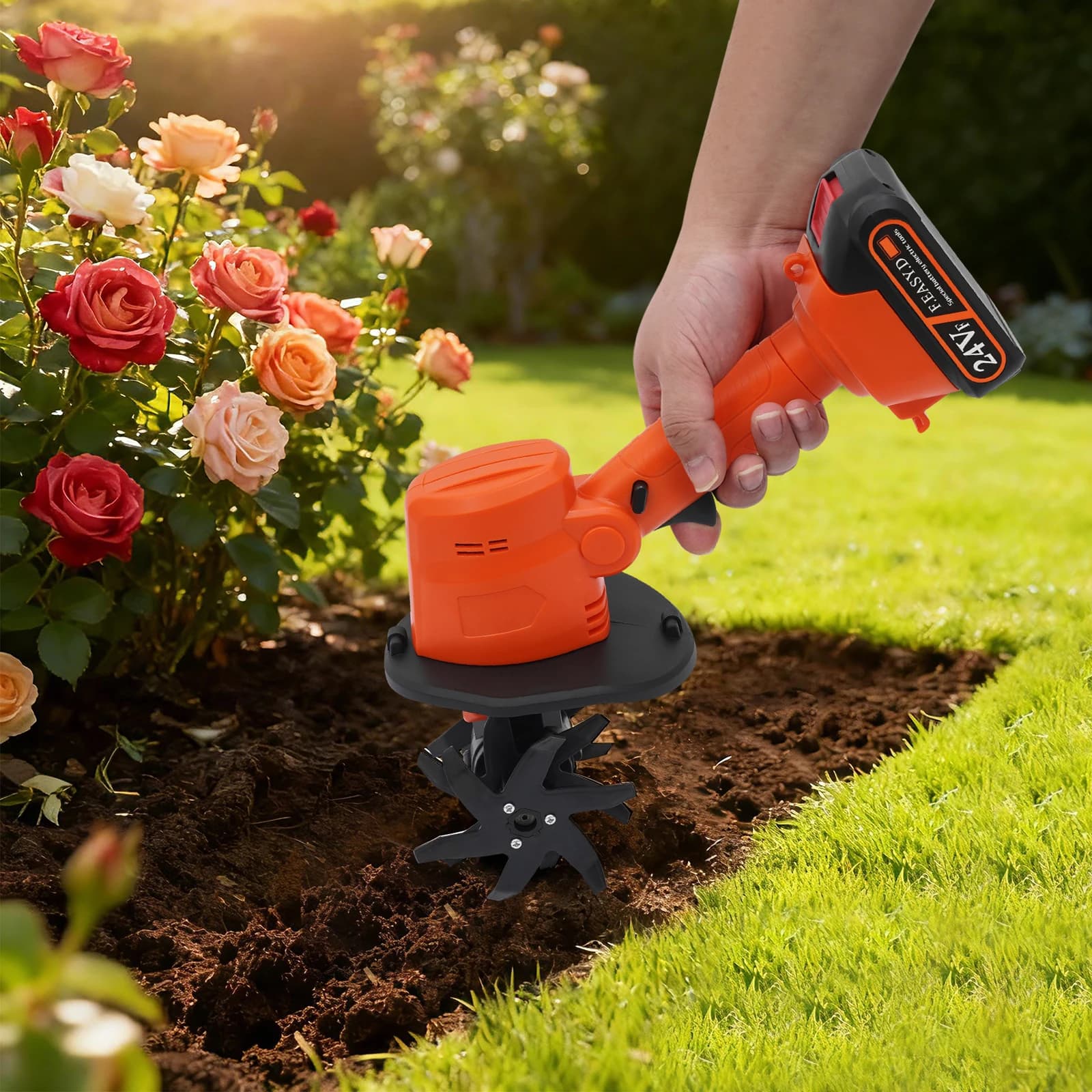 Mini coltivatore per coltivatore leggero elettrico portatile coltivatore per coltivatore per coltivatore per giardinaggio 21V standard UE/Regno Unito/USA