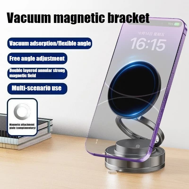 360°Adjustable Vacuum Suction Phone Mount Suction Cup Phone Mount Magnetic Phone Holder for Car for Gym/Mirror/Car For iPhone