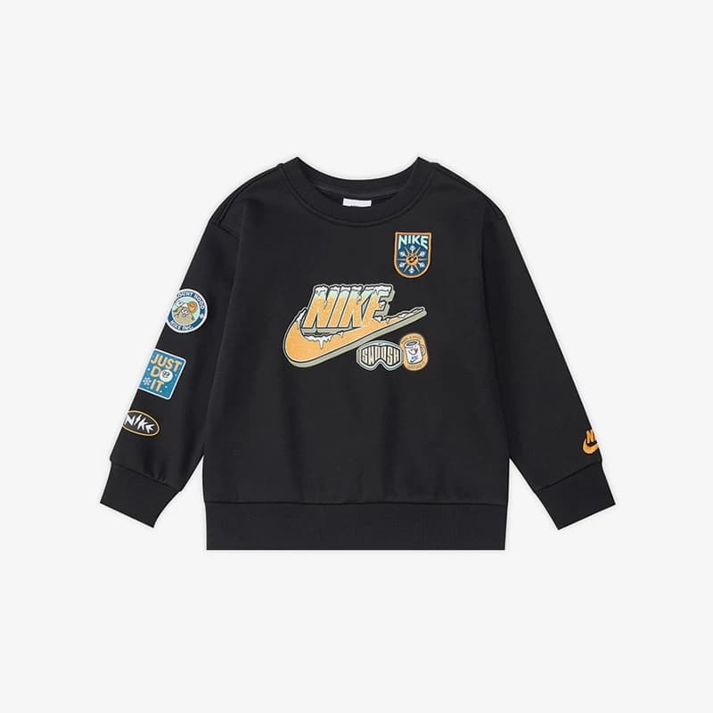 Felpa con cappuccio resistente con collo rotondo per bambini, autentica Nike, per l'inverno, modello IQ2820-010