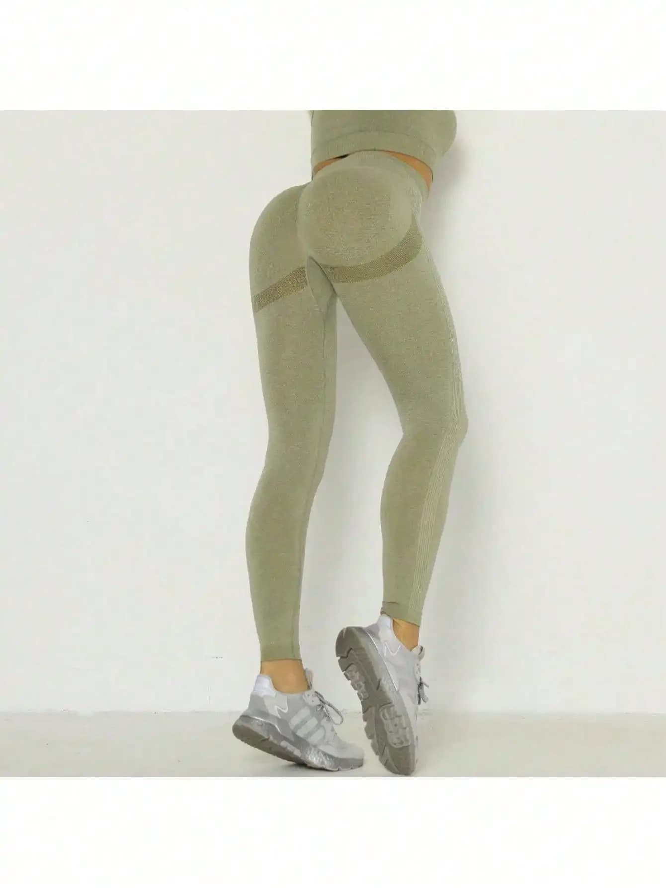 Leggings da yoga a vita alta da donna, modellanti, push-up, con effetto scrunch sui glutei