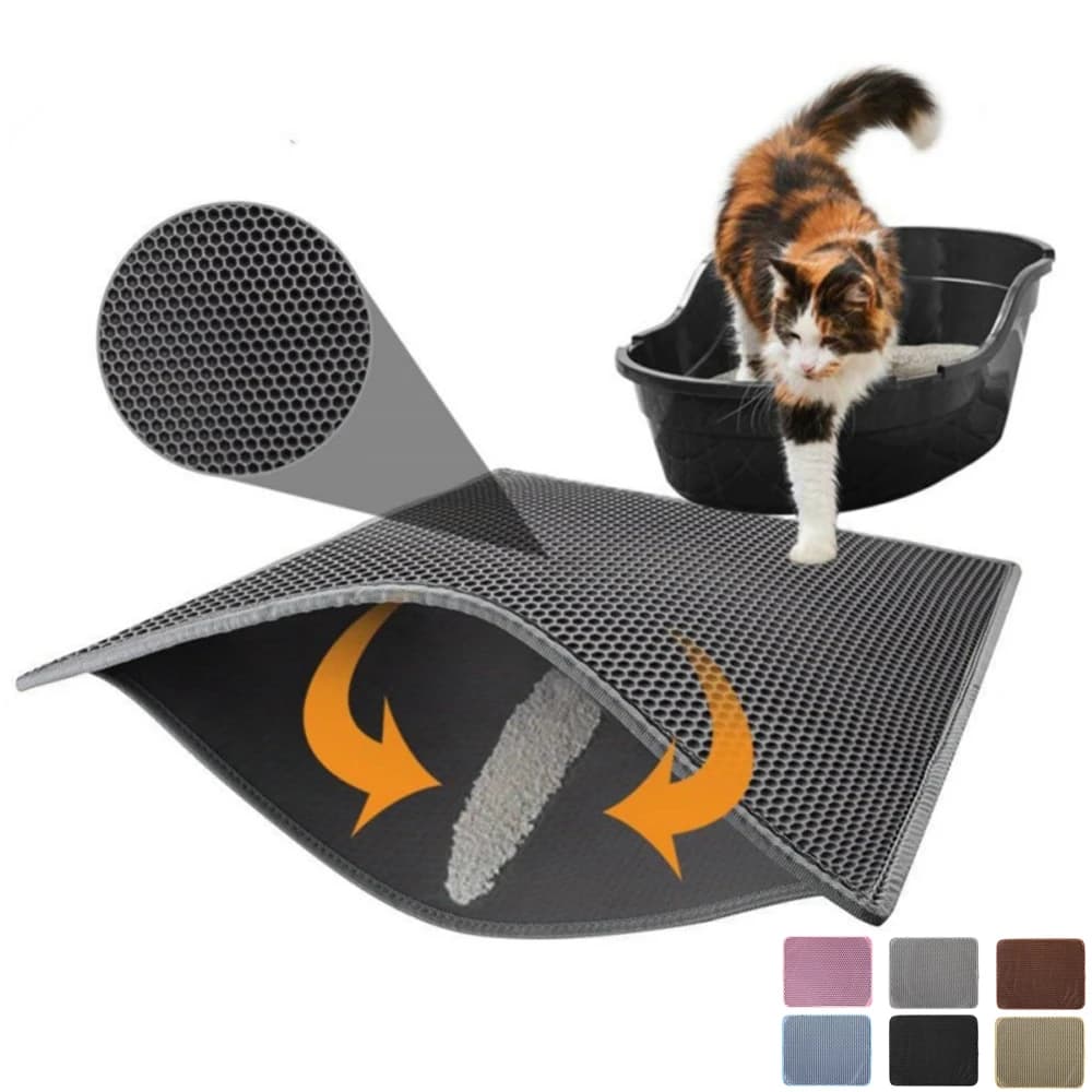 Tappetino per lettiera per gatti per animali domestici Tappetino per lettiera per gatti impermeabile EVA a doppio strato Tappetino per lettiera per animali domestici Prodotti per accessori per gatti