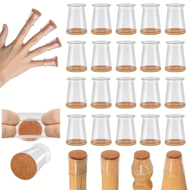 16/24 Pezzi Protezioni Rotonde in Silicone per Gambe di Sedie, Cuscinetti per Gambe di Mobili, Antiscivolo e Antirumore