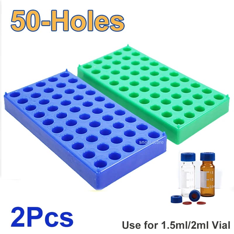 Plastic holder 50 supports suitable for 12 mm vials 1.5/2 ml Centrifugal holder Peptide Conservation Laboratory suppliers, 2 pieces/pack