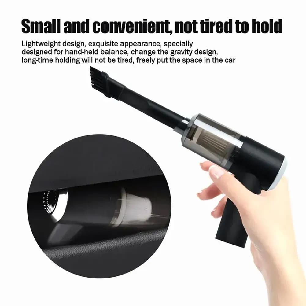 Set da 1/2 Pezzi: Aspirapolvere Portatile per Auto, Mini Aspirapolvere Multifunzione per Veicoli e Casa, Pompa Manuale per Auto