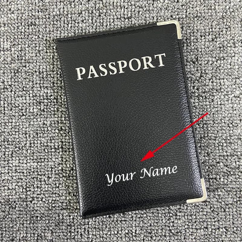 Nome personalizzato sulla copertina del passaporto Pu Leather Women Pink Passport Holder Cute Girl Passport Case Cover da viaggio per passaporti