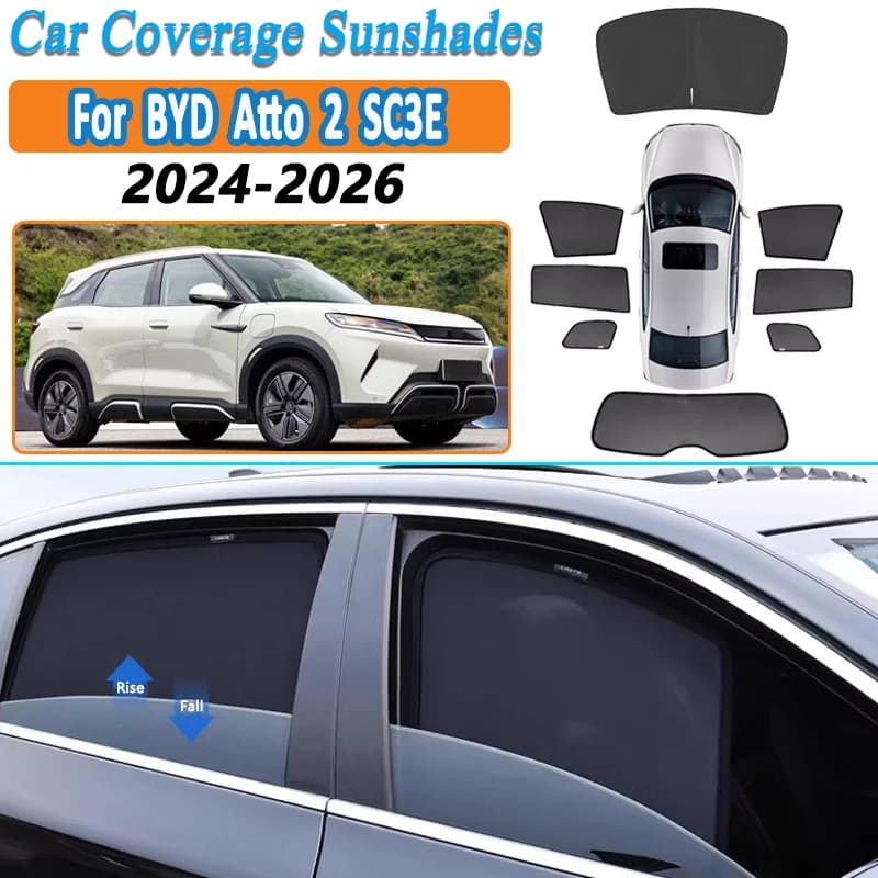 For BYD Atto 2 Accessories SC3E 2024-2026 Car Mesh Sun Shades Side Windows Sunshades Privacy Curtain Cover Sun Visor Accessorie