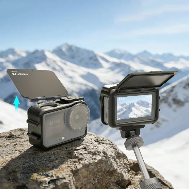 Gabbia in Plastica con Schermo Parasole per DJI Osmo Action 6, Removable Frame for Solar Protection Camera, Accessories for Osmo Action 6