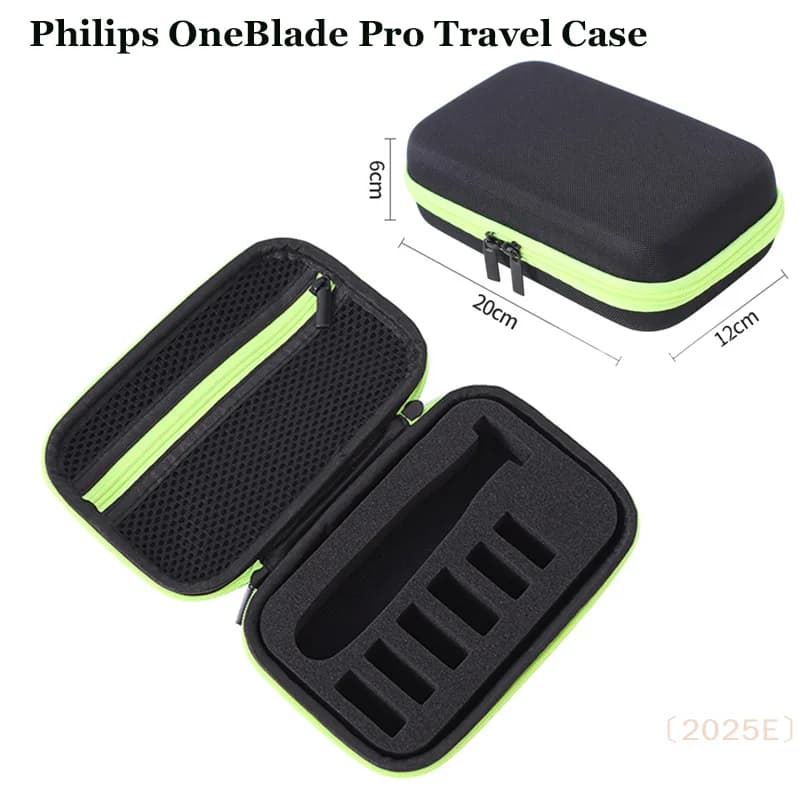 Custodia da viaggio per rasoio elettrico con guscio rigido in EVA Custodia per rasoio in tessuto Oxford con cerniera per OneBlade Profani2025E circulaire
