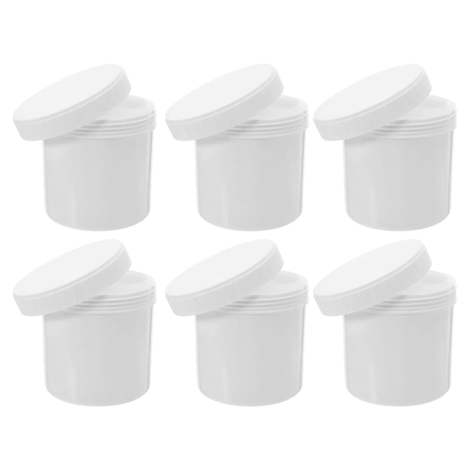 6Pcs Food Grade Airtight Storage Jars 300Ml Screw Top Plastic Containers Leakproof Kitchen Cereal Jars for Protein Powder Coffee