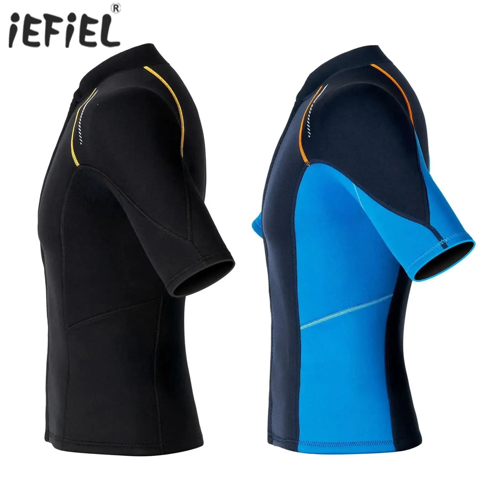 Men's short sleeve neoprene swimwear with front zipper for swimwear, for swimming, diving, surfing, snorkeling, water sports