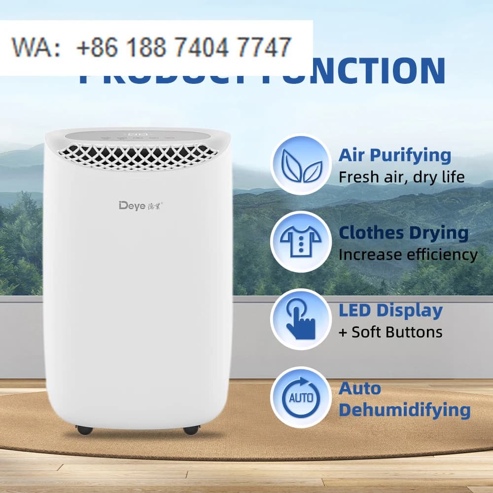 Deumidificatore Domestico Deye DYD-B12A 12L/giorno, Nuovo Design del Produttore, Purificatore d'Aria per Soggiorno