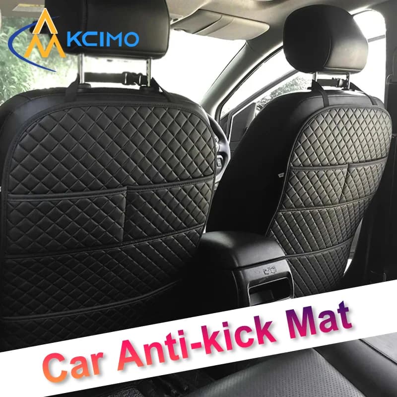 Tappetini anti-calcio per auto in pelle PU Copertura protettiva per schienale per sedile automatico per bambini Accessori per auto anti-sporco per sedile posteriore