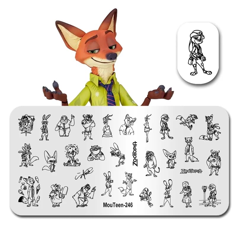 MouTeen-246 Disney Big Size ZooTopia Judy Hopps Piastre per timbri per unghie Set per timbri per timbri per nail art