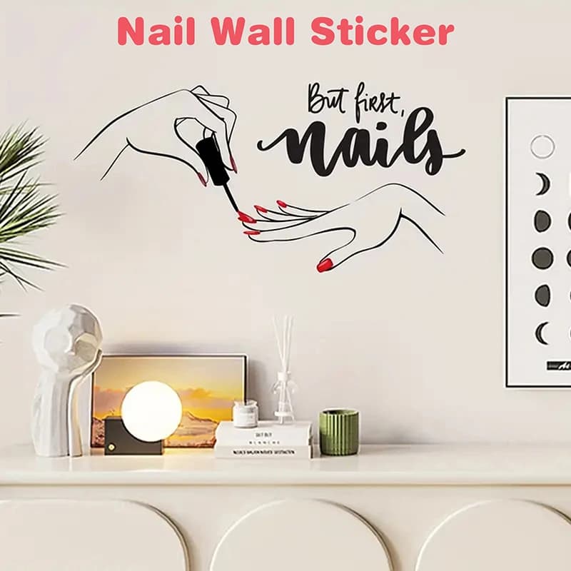 1 PCS Creative Nail Art Stickers Nail Art Studio Dressers Home Background Decorative Wall Stickers Self-Adhesive