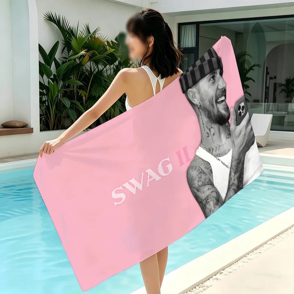 Asciugamano Singer J-Justin Bieber, asciugamani da spiaggia, yoga, palestra, leggeri, portatili, per nuoto, doccia, viaggi, accessori sportivi, anti-sabbia