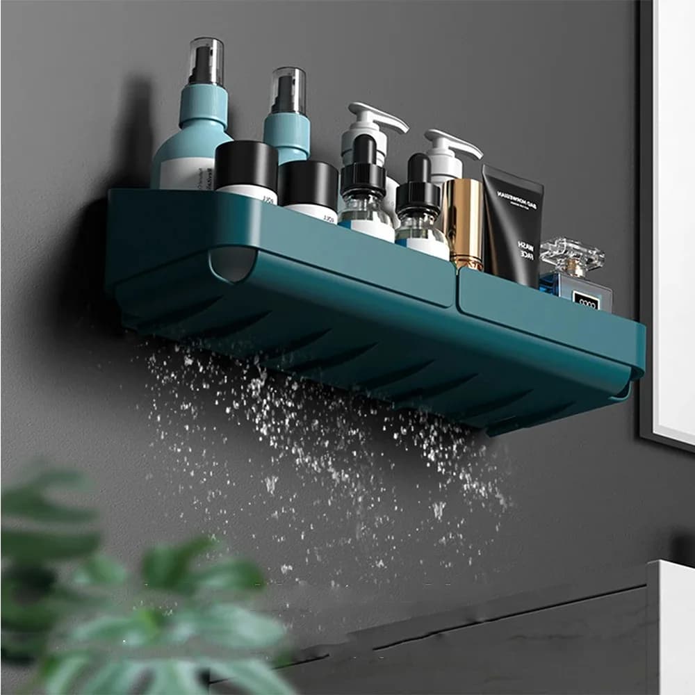 Bathroom Kitchen Comfortable Shelves Makeup Storage Organizer Shower Shelves Cosmetic Shampoo Rack Wall Spices No Drilling
