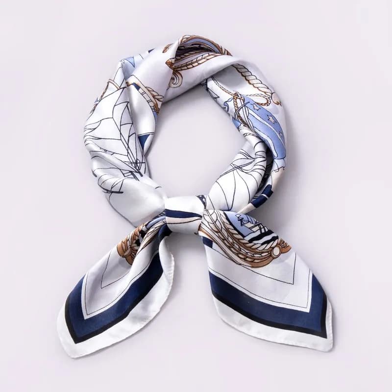 Sciarpa quadrata in vera seta al 100% da donna Stampa fazzoletto da collo in seta Echarpe Femme Foulard in pura seta Foulard piccolo Bandana 65x65 cm