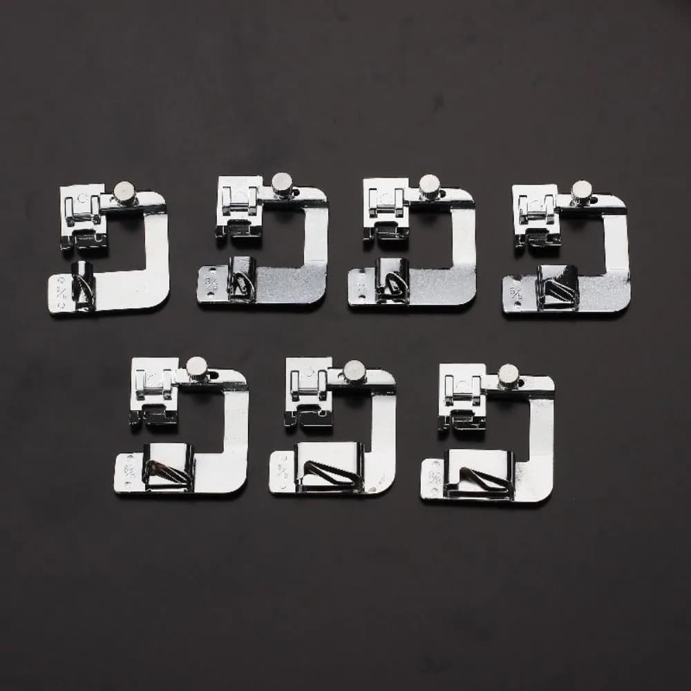 6-25mm Rolled Hem Presser Foot Universal Snap-On Narrow Hemmer Foot Adjustable Width Multifunctional Wide Rolled Foot Home Use
