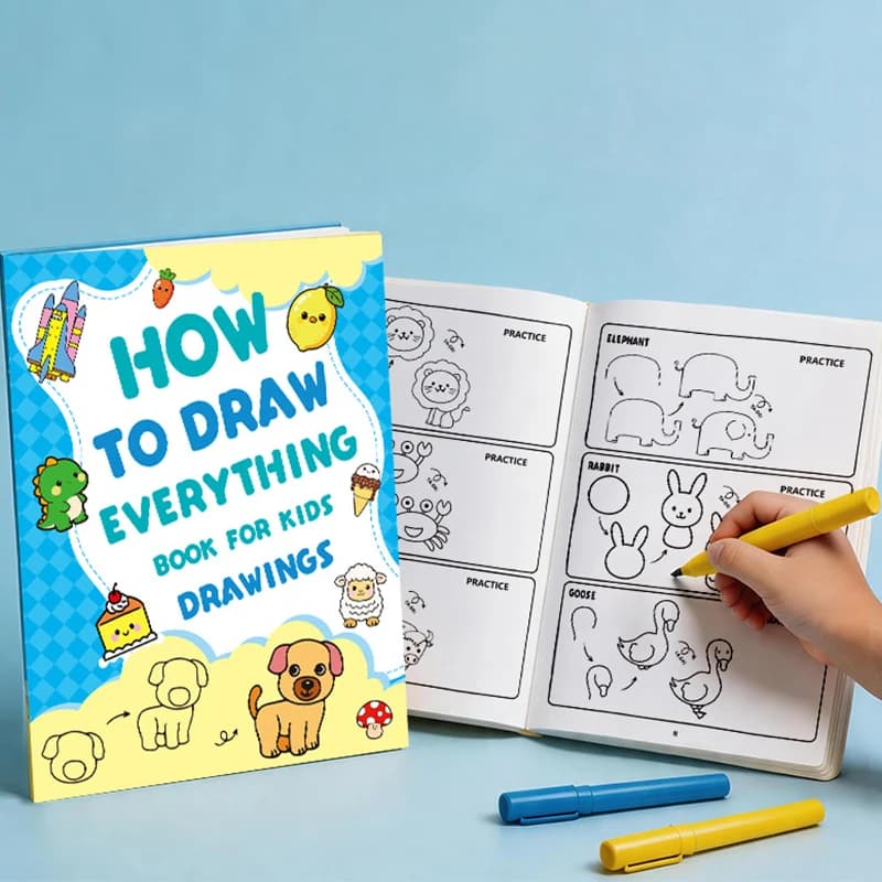 How To Draw Everything Step By Step Drawing Book for Kids Simple Sketch Tutorial Coloring Workbook Drawing Guide