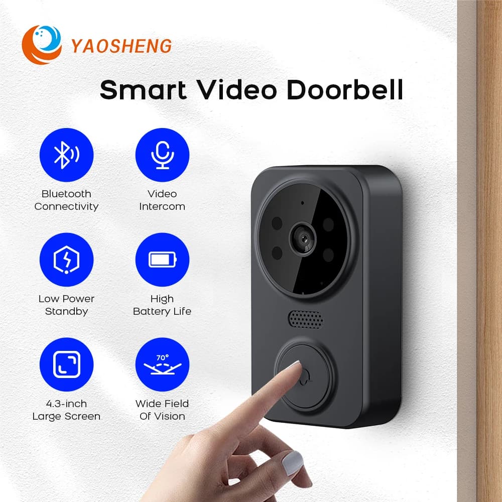 Videocitofono con schermo Monitoraggio video intelligente ad alta definizione per appartamento familiare Videocitofono con visione notturna audio bidirezionale