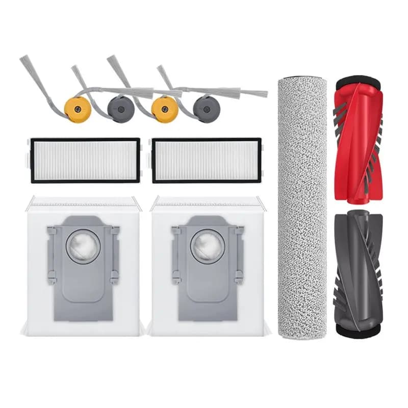 B43C Ricambi per aspirapolvere Roborock Qrevo Curv 2 Flow - Rullo lavapavimenti, Spazzola principale laterale, Filtro HEPA, Accessori sacchetto raccoglipolvere