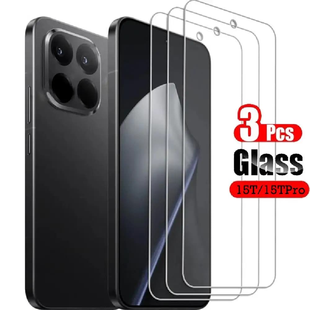 3 pezzi protezione schermo in vetro temperato trasparente a copertura totale per Xiaomi 15T Pro Mi 13T 14T Poco X6 X7 Pro pellicola protettiva trasparente