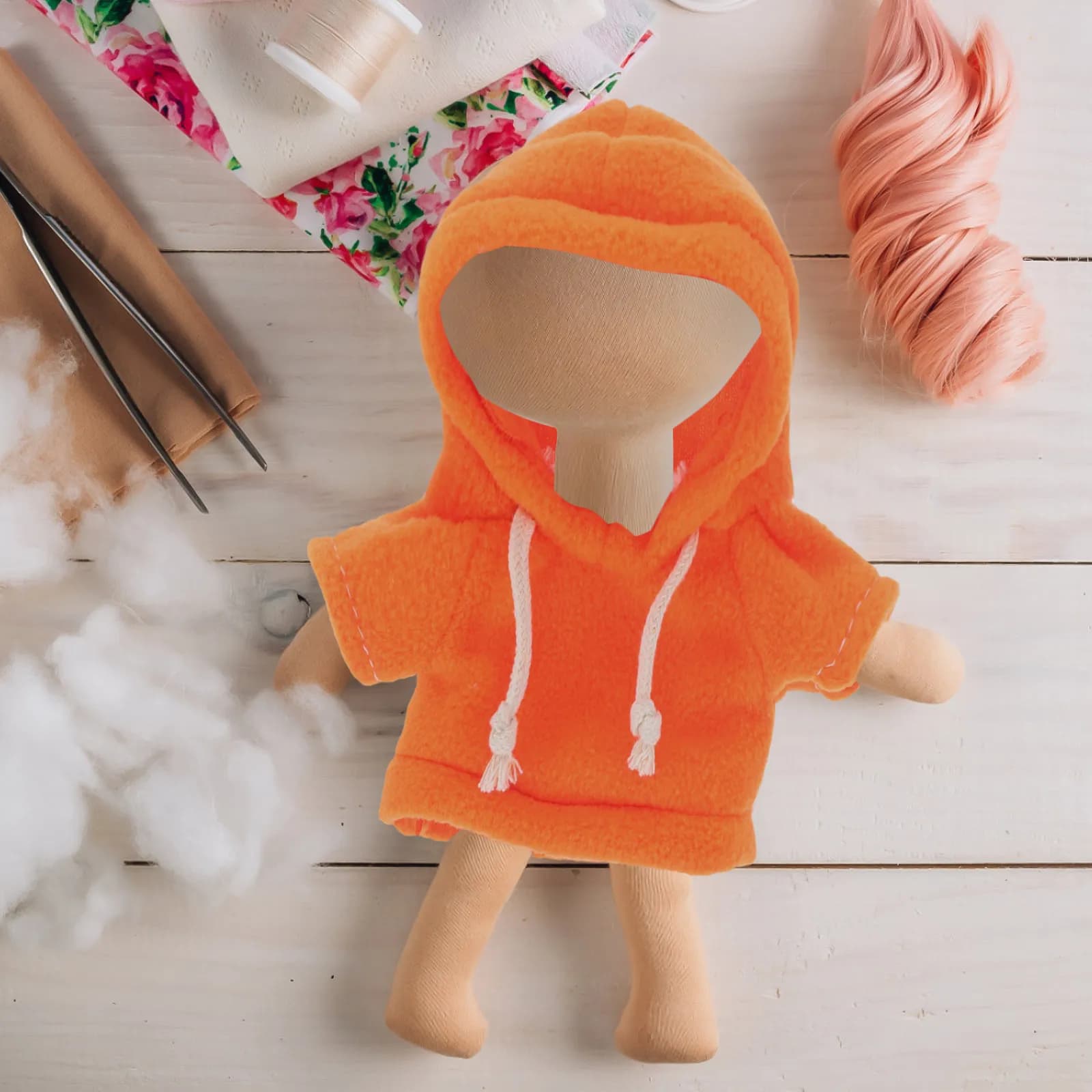 Set di Vestiti Morbidi per Orsacchiotto, Felpa con Cappuccio e Pantaloni, Outfit Casual Riutilizzabile e Comodo per Animali di Peluche da 20 Cm, Accessori alla Moda