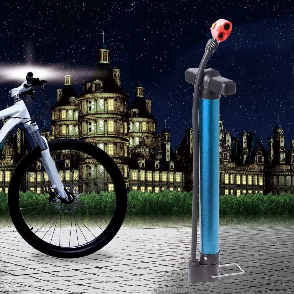 Pompa per pneumatici bici portatile con corpo lungo in lega di alluminio, leggera, bloccabile, con valvola multipla per biciclette, veicoli e palloni