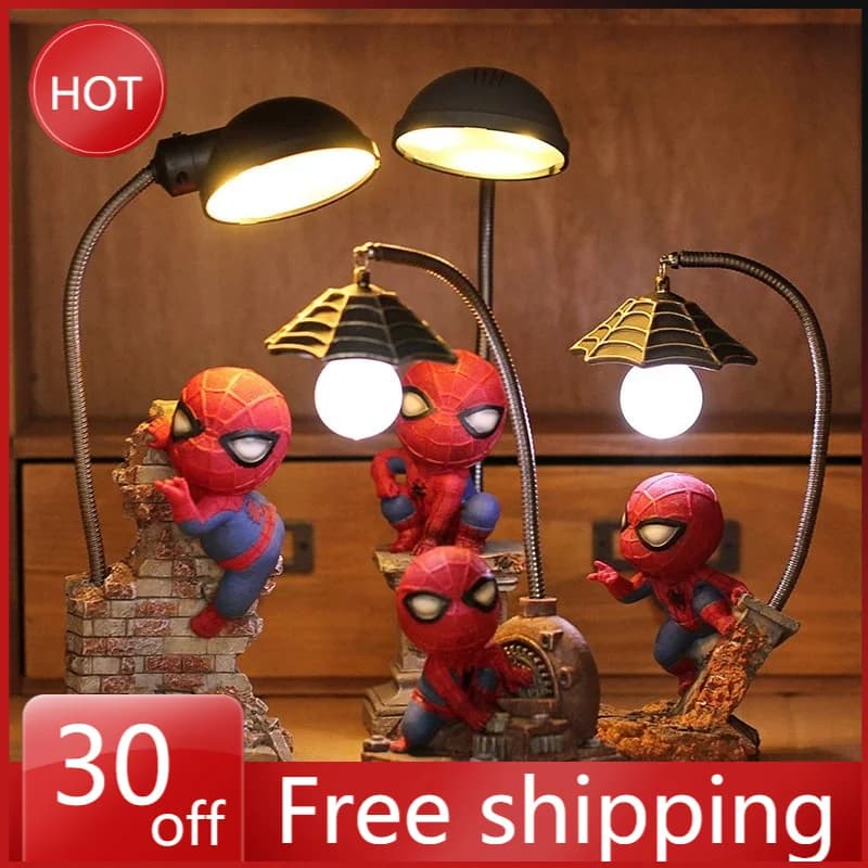 14cm New The Avengers Movie Figure Spider-Man Peripheral PVC Model Creativity Bedside Night Light Decorative Ornaments Gift Toys