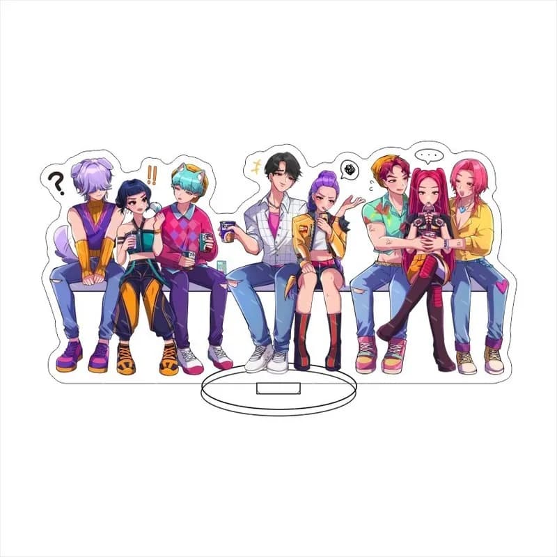 Standee in acrilico HD bifacciale da 16 cm K-Pop Demon Hunters Rumi Jake Mira, ornamento decorativo per scrivania e stanza, regali anime