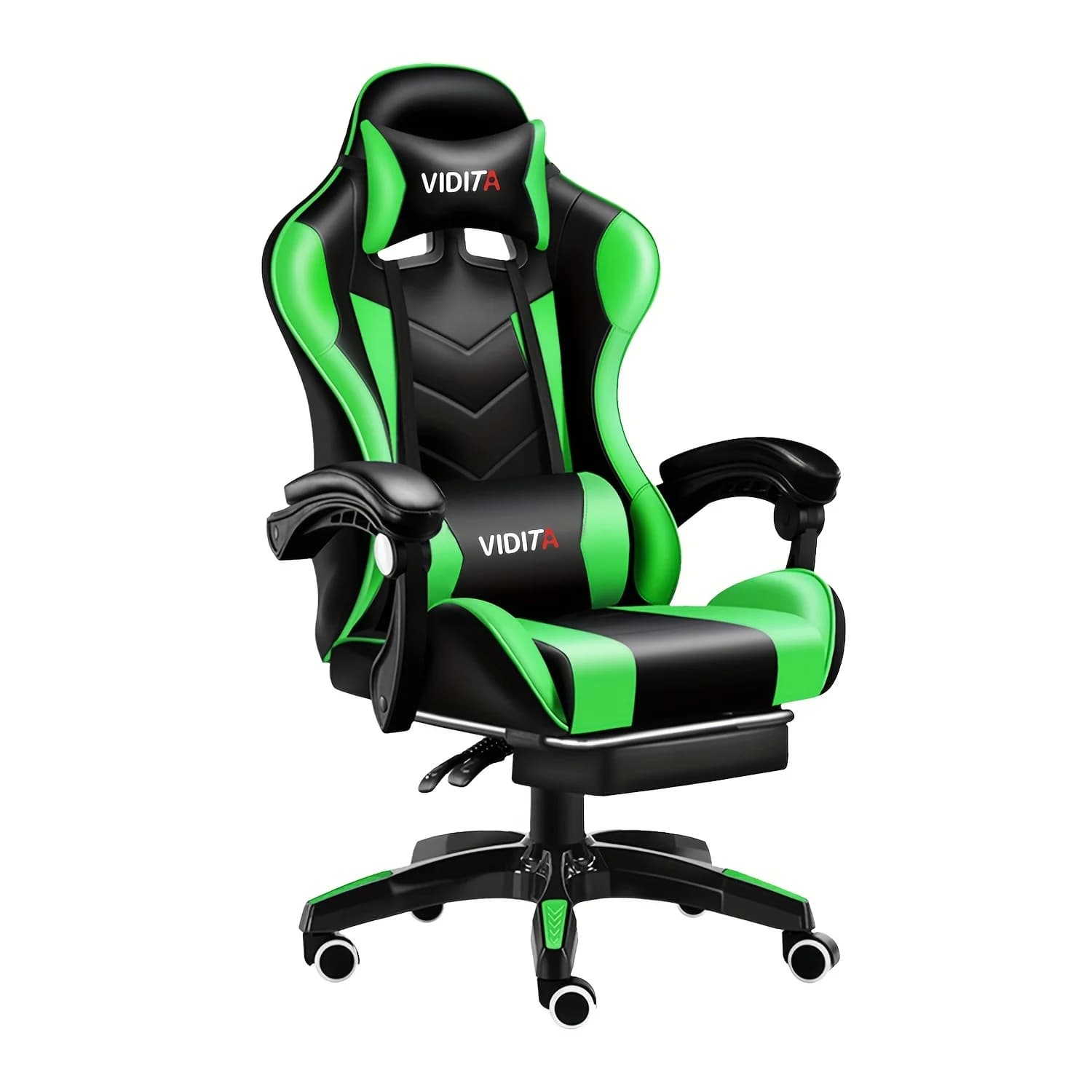 Sedie da gaming con poggiapiedi, progettate per adulti di statura elevata, dallo stile racing e dotate di supporto per testa e zona lombare