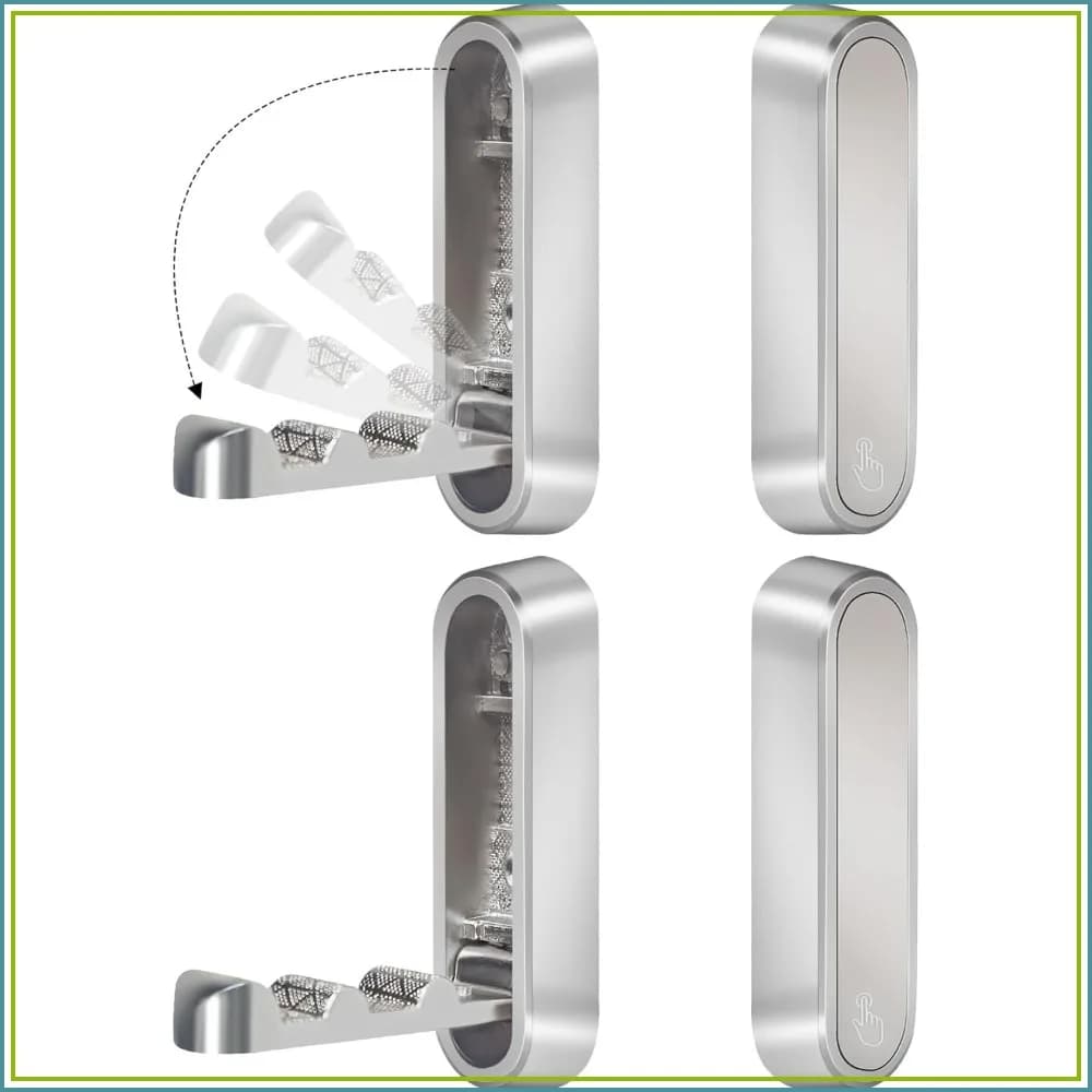 4PCS Foldable Wall Hooks, Heavy Duty Zinc Alloy Folding Coat Hooks for Hanging Clothes, Bags, Hats, Bathrobes, Keys and Kitchen (Silver)