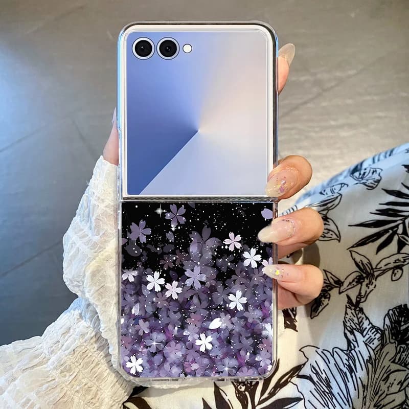 Custodia Cherry Blossom per Samsung Galaxy Z Flip 7 6 5 4 3 5G Custodia pieghevole per PC per Galaxy Z Flip7 FE Flip6 Flip5 Flip3 Flip4