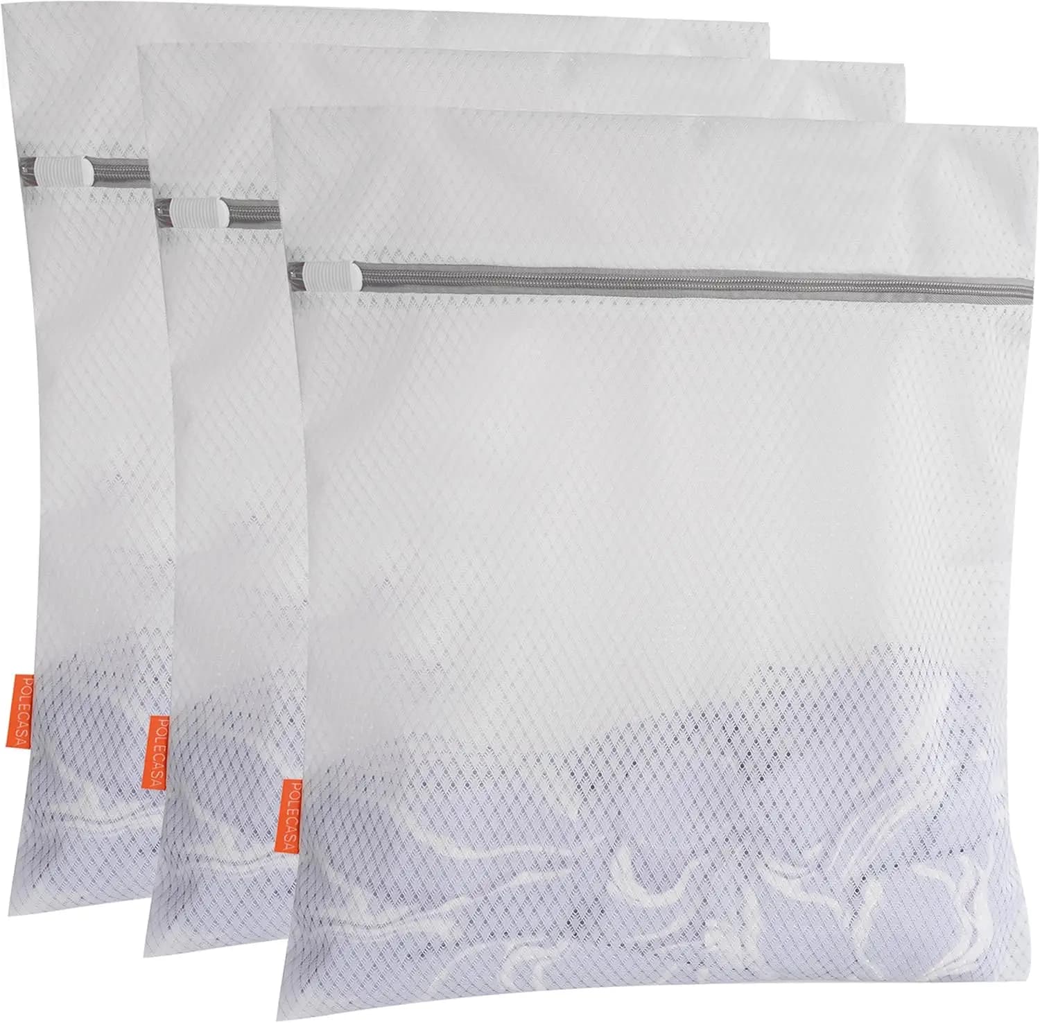 Heavy Duty Diamond Mesh Laundry Bags for Delicates – 3 Pack Large 16x20 Inches, Sturdy Zipper, Wash & Dry Safe