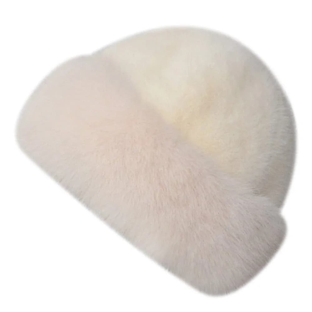 Copricapo alla moda Cappello invernale in soffice pelliccia Cappello a secchiello tinta unita Cappello Panama addensato antivento freddo per donne e ragazze