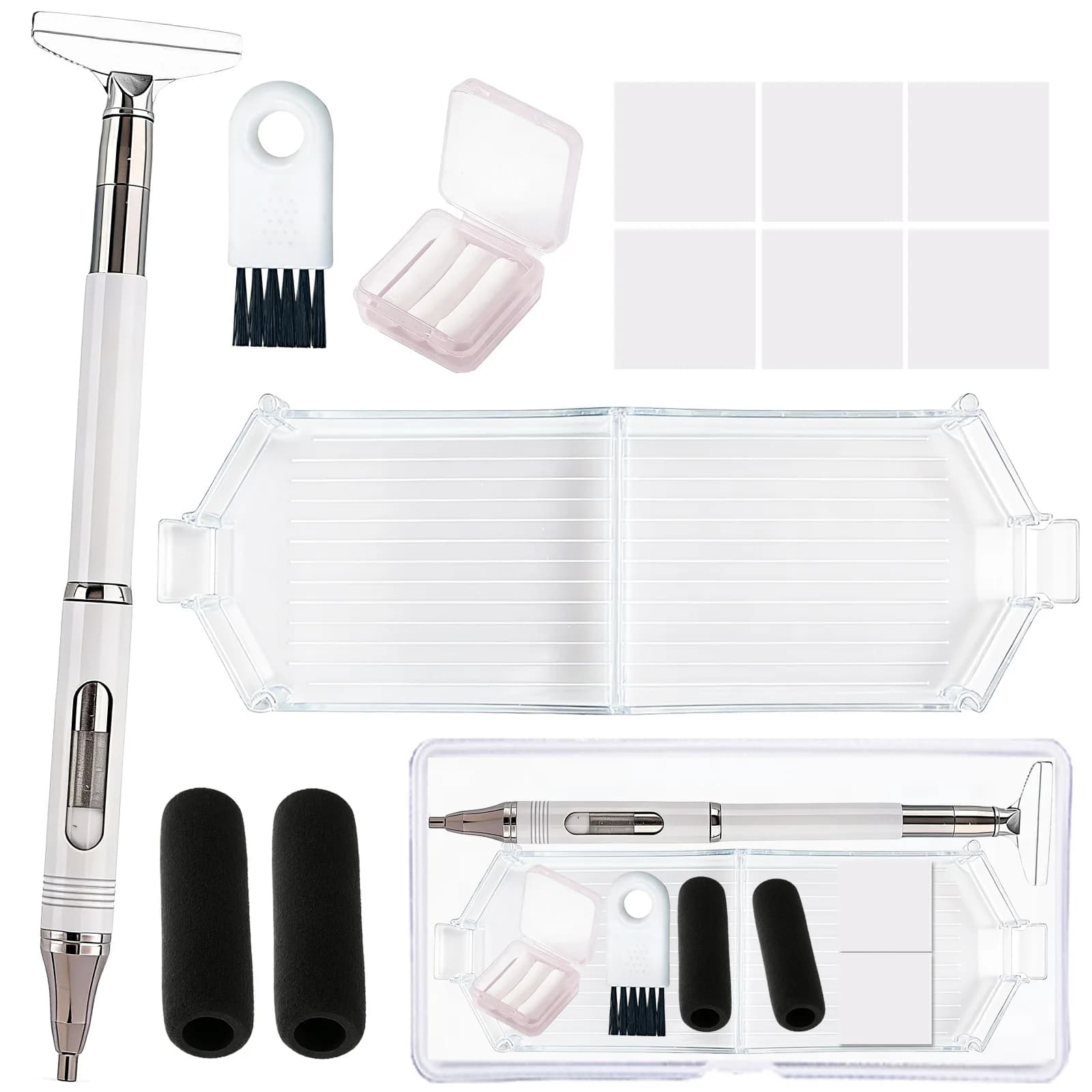 Set di Penne per Pittura Diamantata 5D Fai-da-Te, Penna Ricaricabile con Cera Rotante, Strumenti per Nail Art e Diamond Art, Con Penna per Applicazione Cera