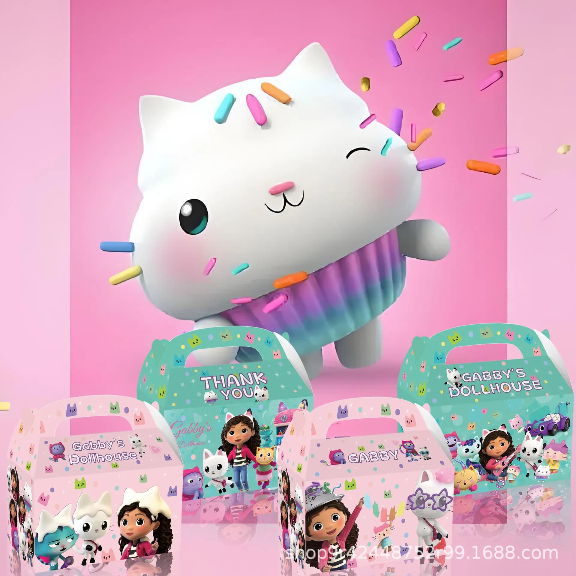 Anime GABBY's Dollhouse Magic Elf Birthday Gift Candy Handheld Storage Paper Box