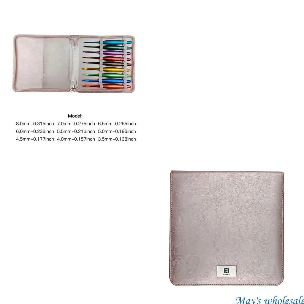Set uncinetti ergonomici da 9 pezzi da 3,5 mm-8,0 mm con custodia per da maglia per uncinetto e maglieria 448A